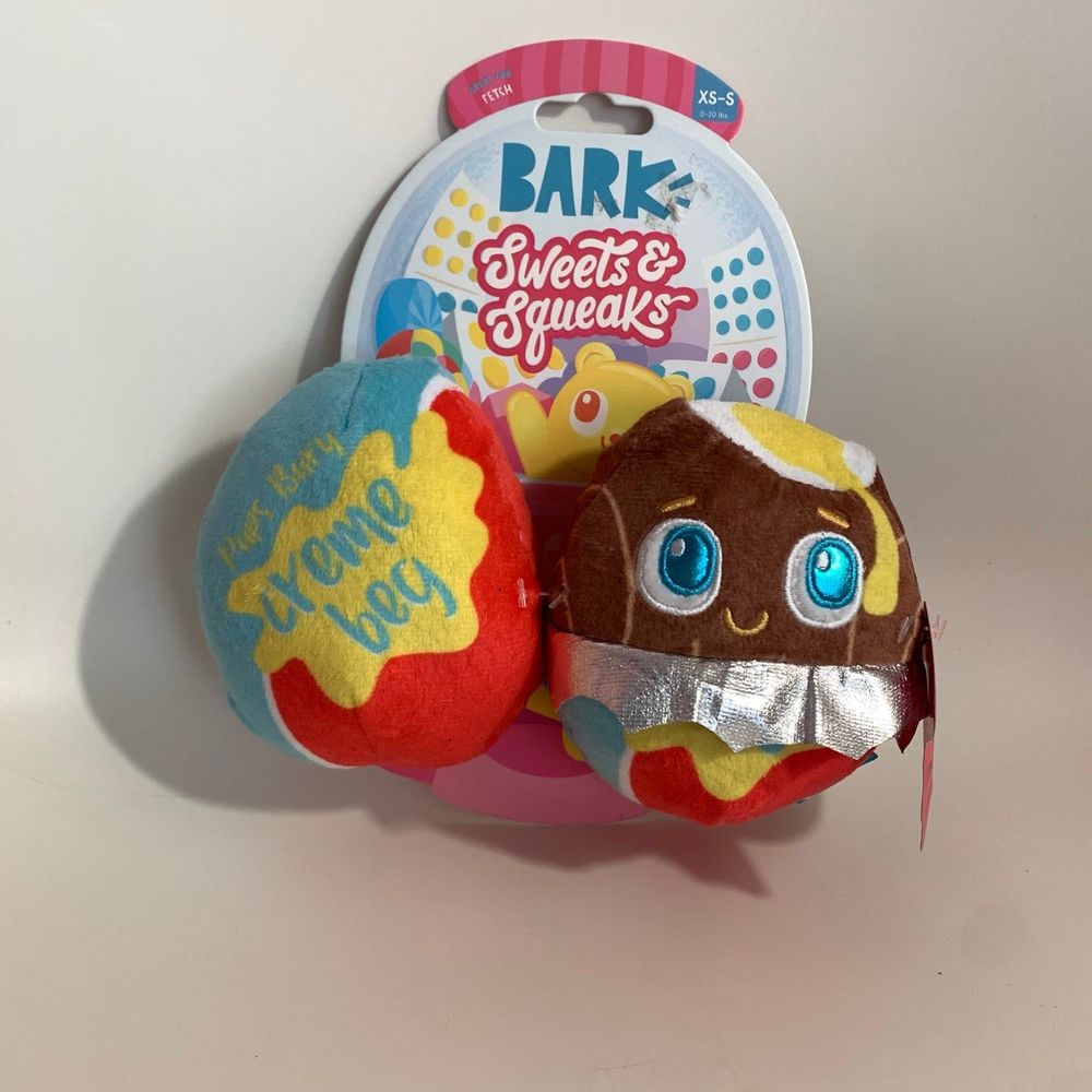 Bark dog toys sweets & squeaks cadfurry egg